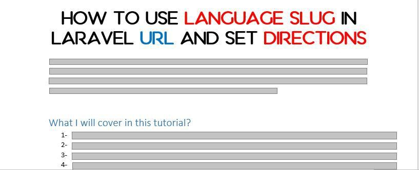 How to use language slug in laravel URL and set directions